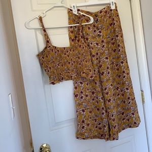 Floral Crop top + Pants Set